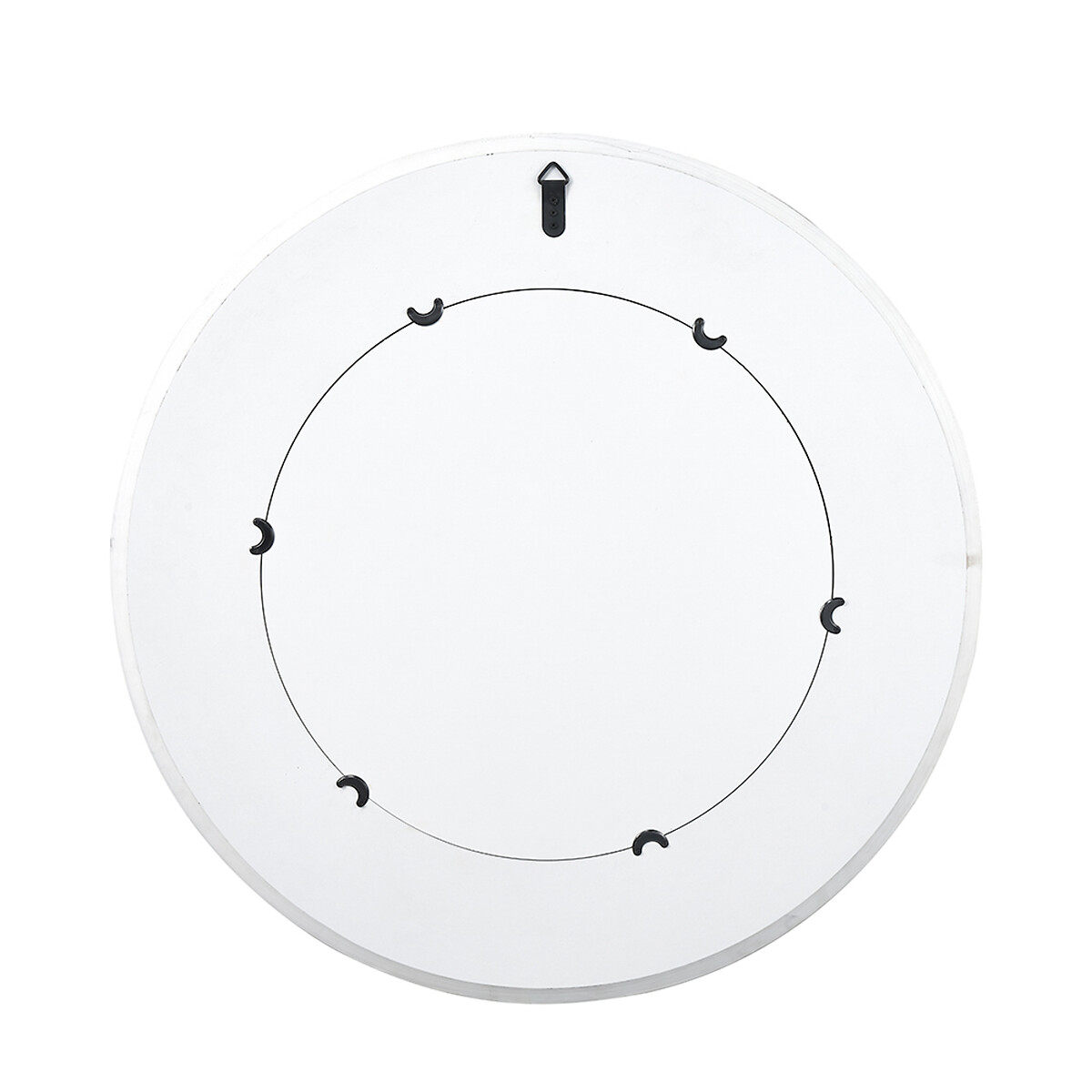 80cm White Marble Veneer Round Wall Mirror white, ÉDITÉ