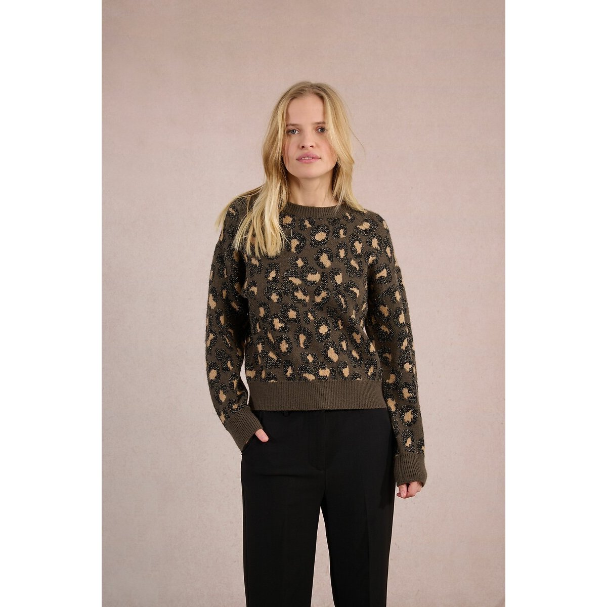 Knitted Leopard Print Jumper leopard print, MOLLY BRACKEN