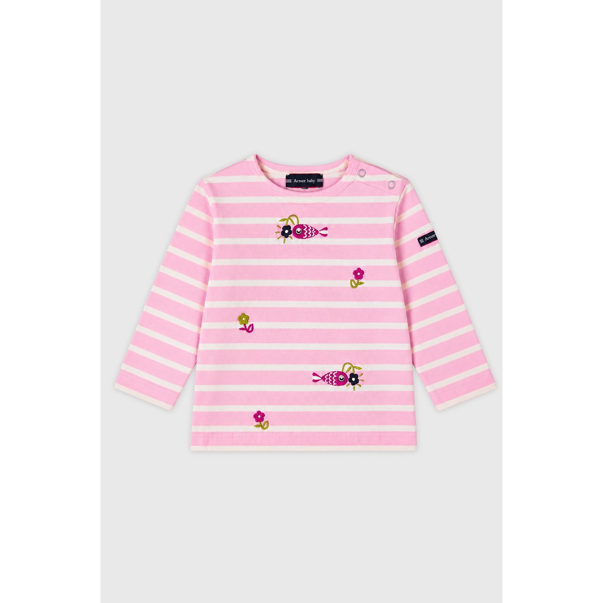 Marinière Baby - coton épais dusty pink/ nature, ARMOR-LUX