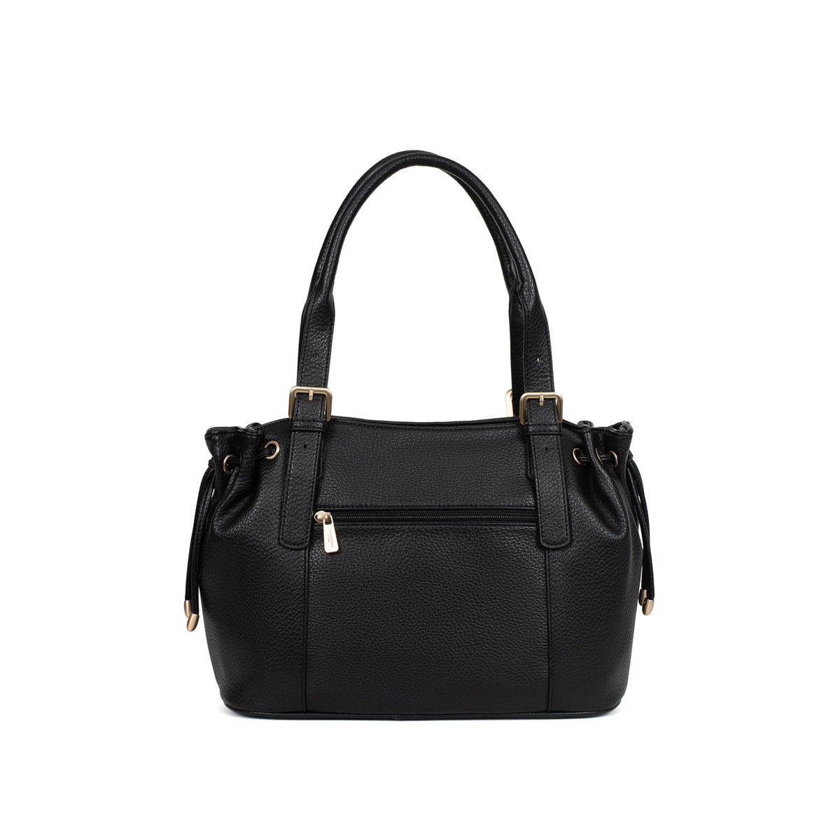 Sac porté épaule 2 anses ZORA noir, HEXAGONA