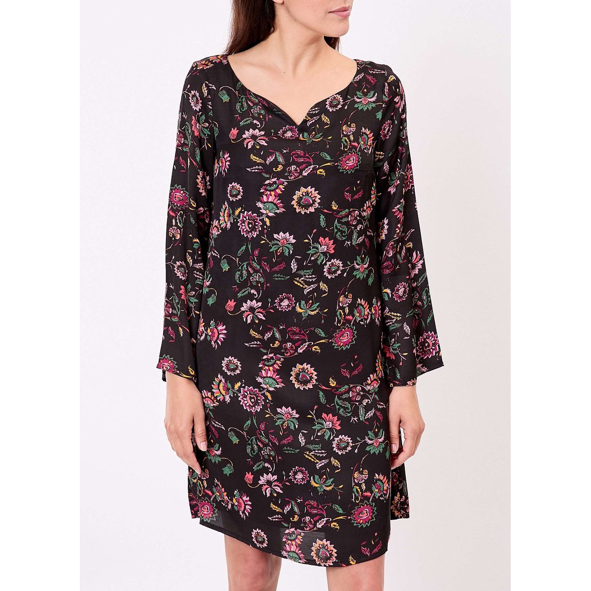 Robe fluide satinée trapèze DOLI noir nokomi, LA FIANCÉE