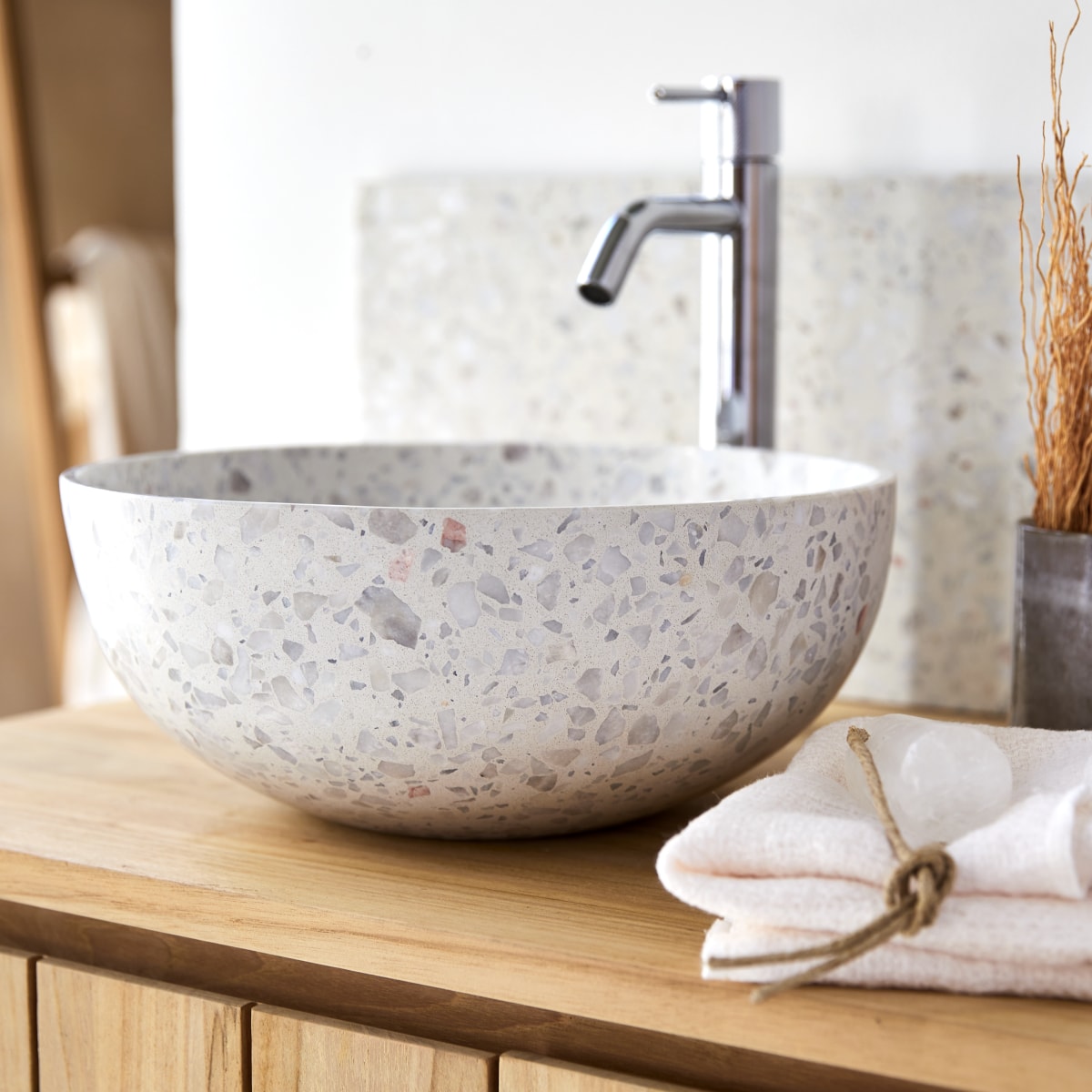 Vasque en Terrazzo premium, ELEA beige, TIKAMOON