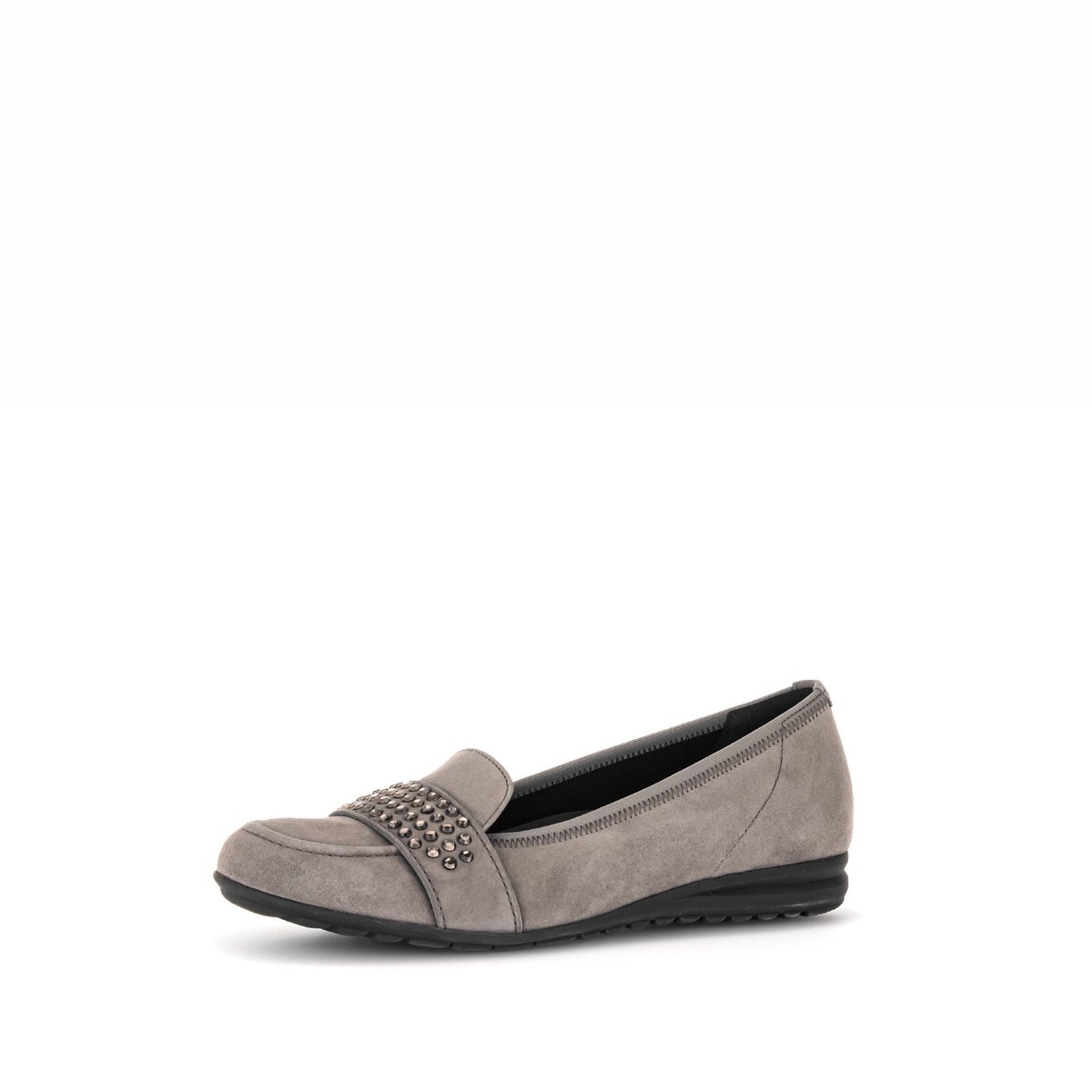 Ballerines en velours à talon compensé taupe velours, GABOR