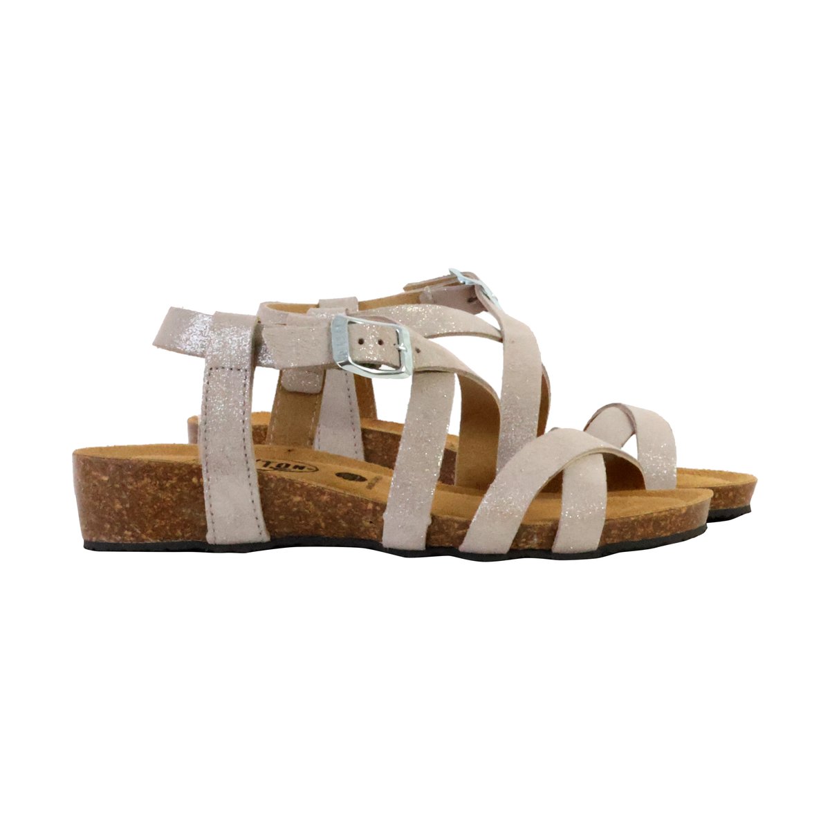 Sandale Plate Cuir Nemo niquel, PLAKTON