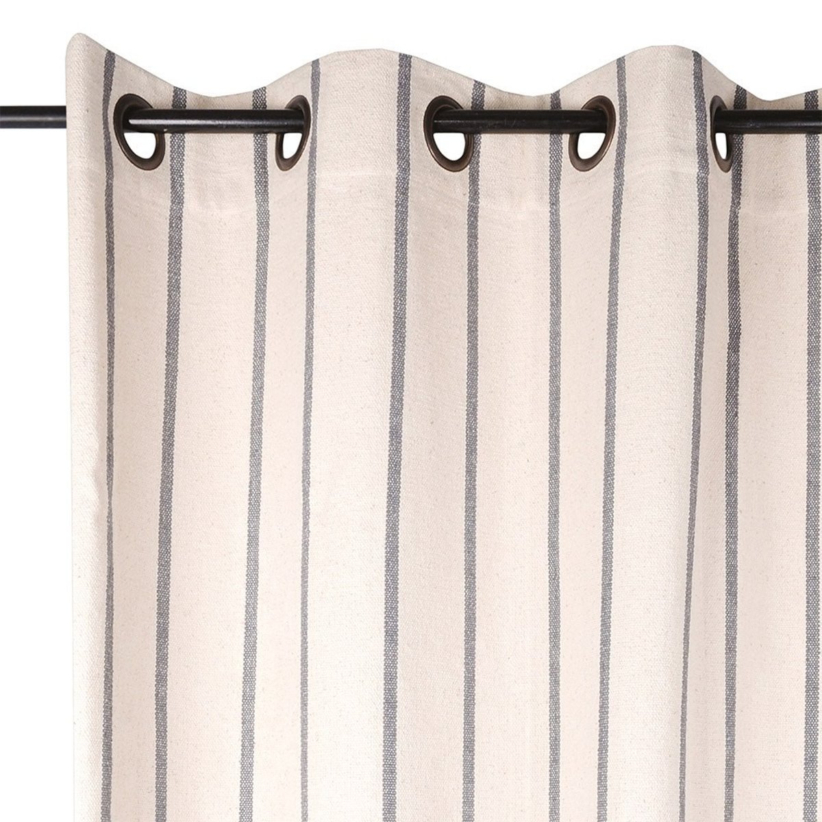 Rideau à œillets 135x260 St Trop anthracite coton gris, DECORATIE