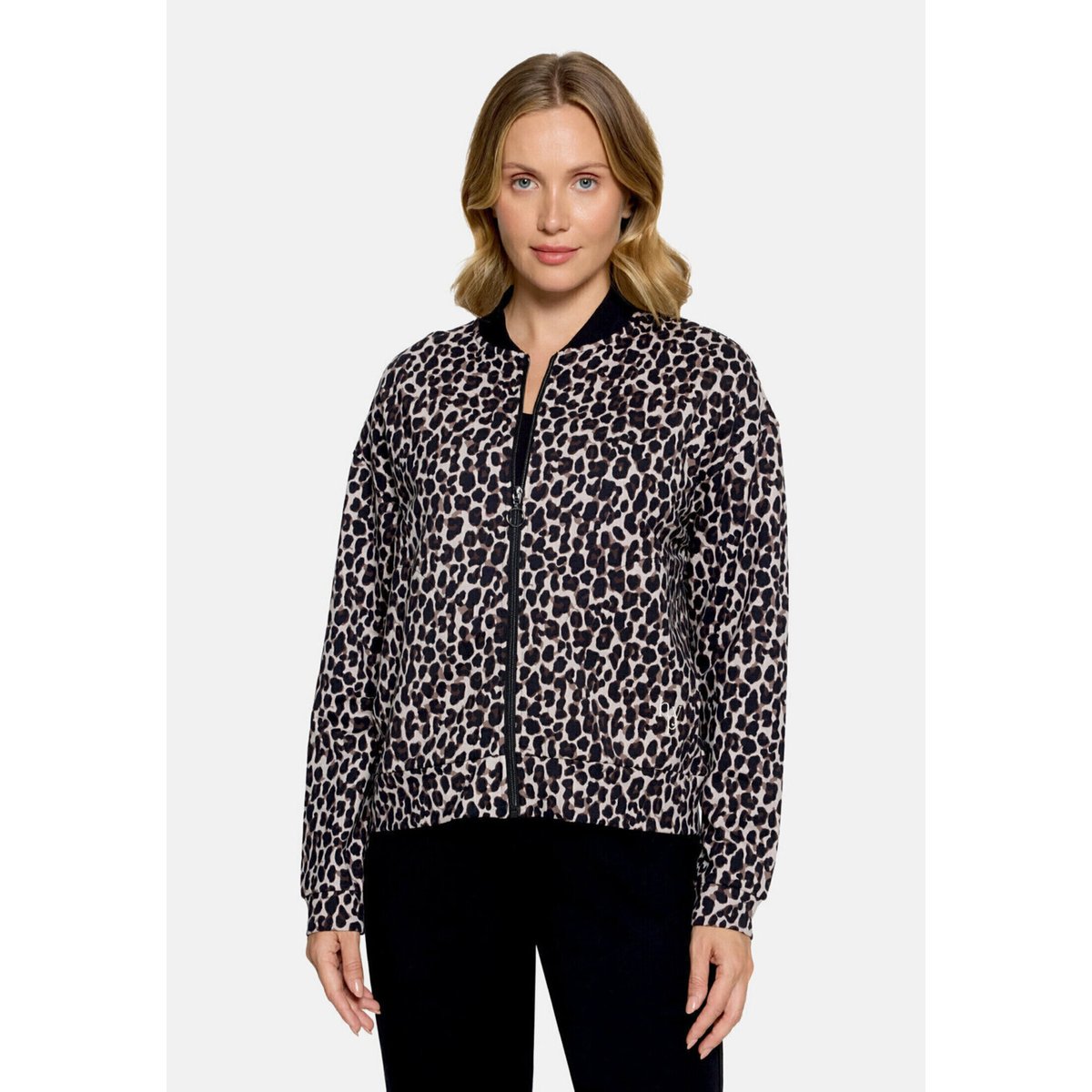 Blouson à encolure ronde noir/beige, BETTY BARCLAY