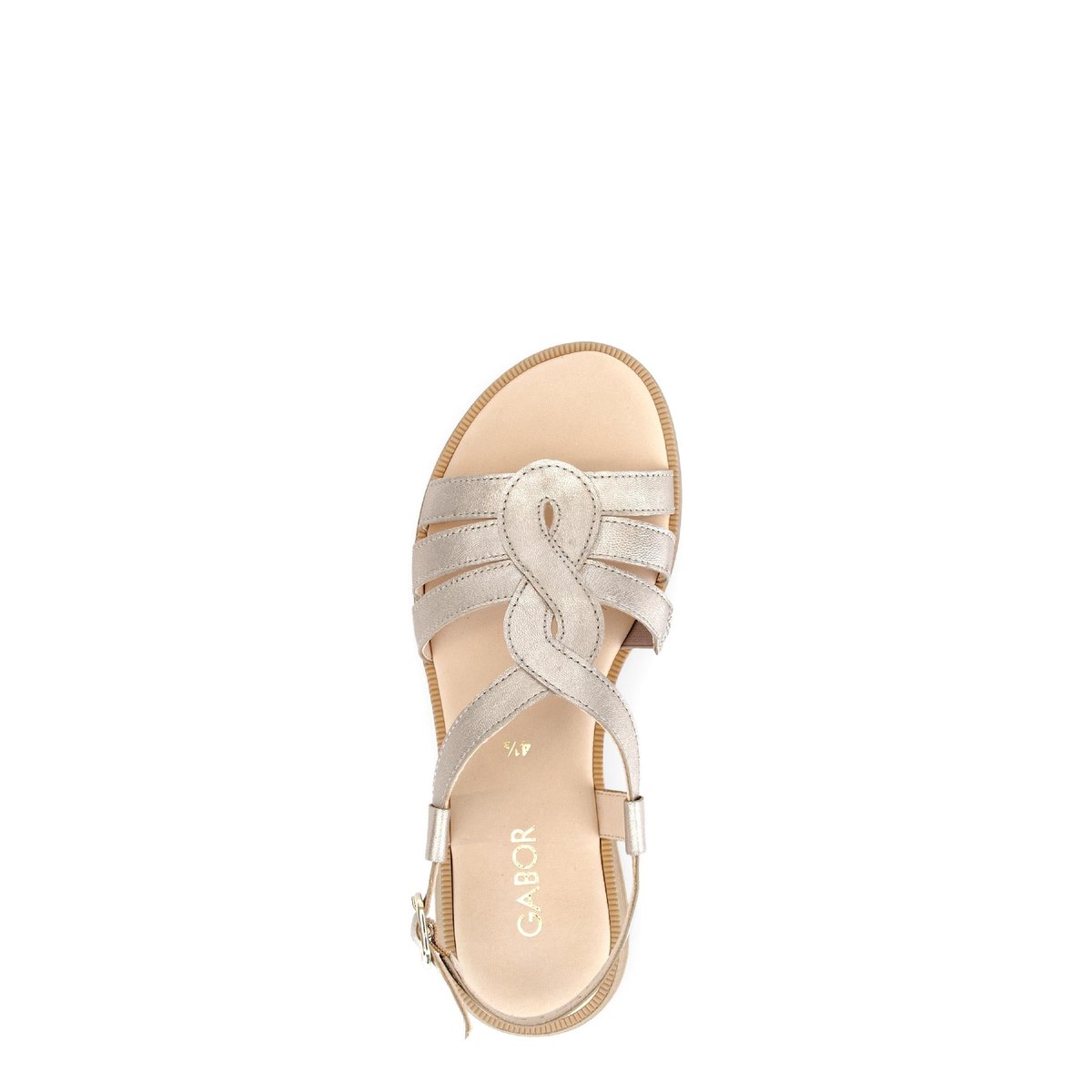 Sandales en cuir à talon décroché doré, GABOR