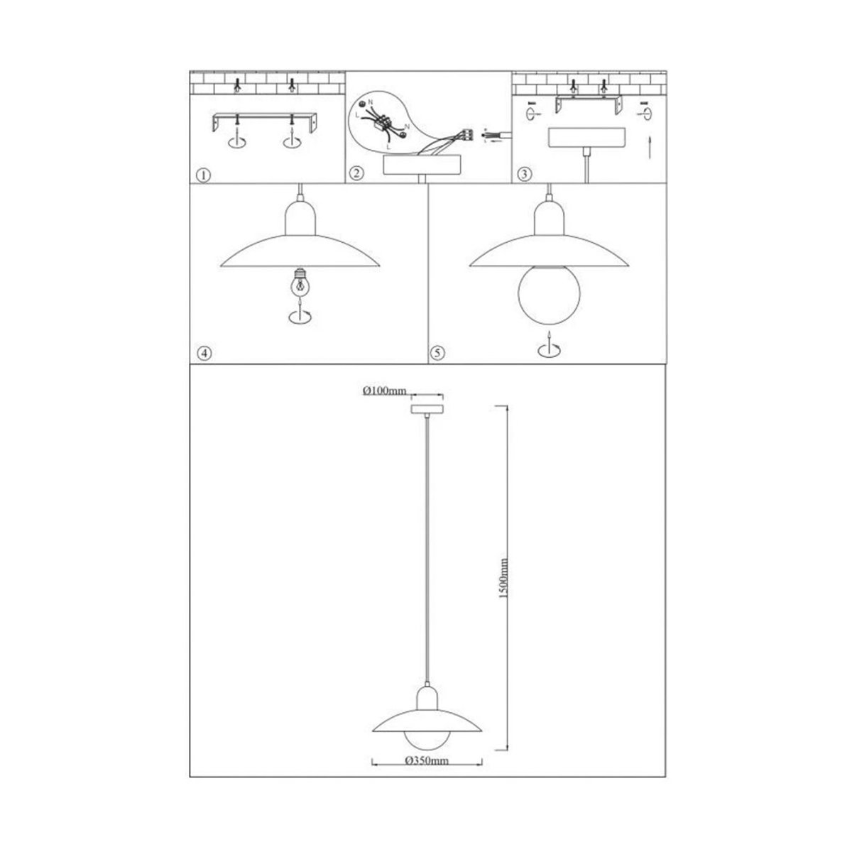 Suspension ronde en métal finition brillant  35cm- YVONNE beige, DRAWER