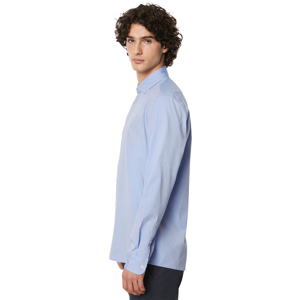 Chemise shaped en pur coton bio bleu, MARC O'POLO