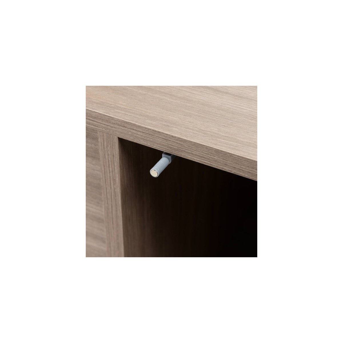 Commode 4 portes en bois, Design minimaliste chêne perle, RECOLLECTION