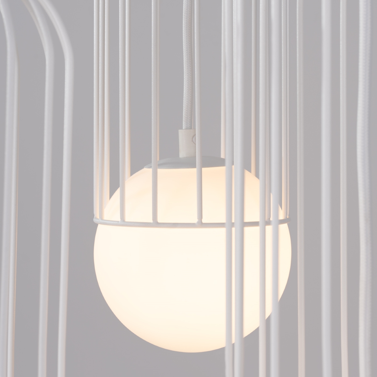 Lustre Acier Blanc G9 3 Brina blanc, EDEN