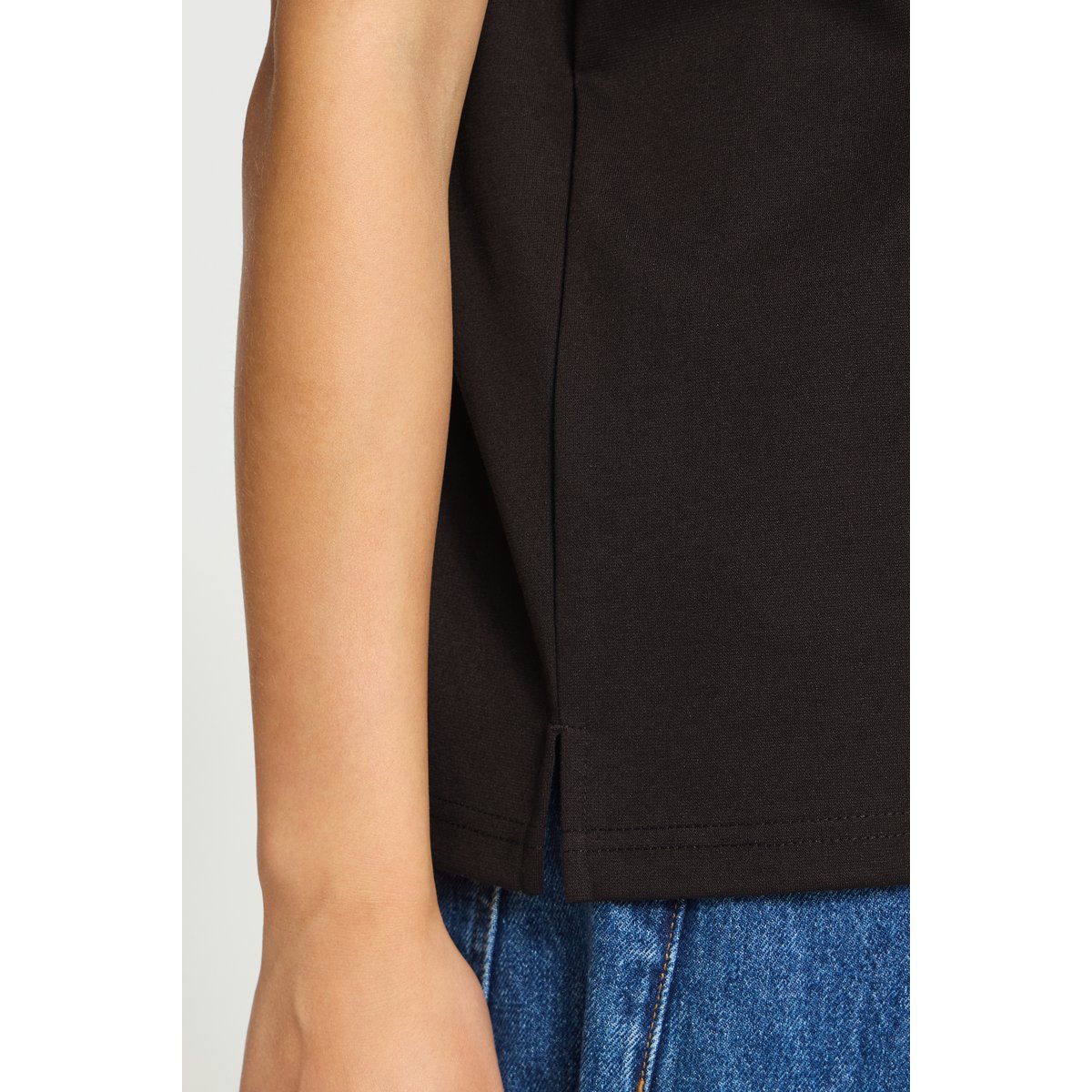 T-shirt manches courtes col rond noir, ICHI