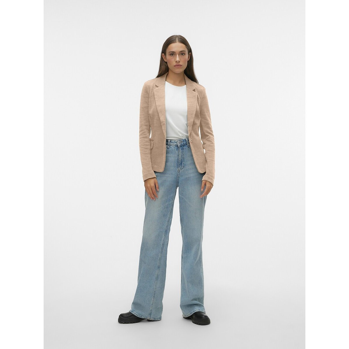 Blazer taglio dritto beige, VERO MODA