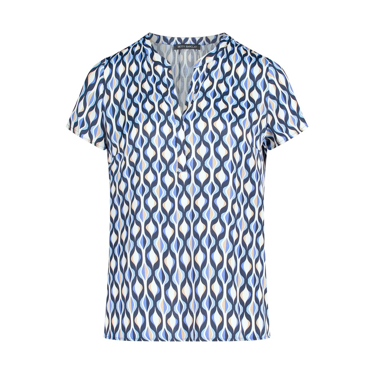 Chemisier en satin à imprimé bleu/blanc, BETTY BARCLAY