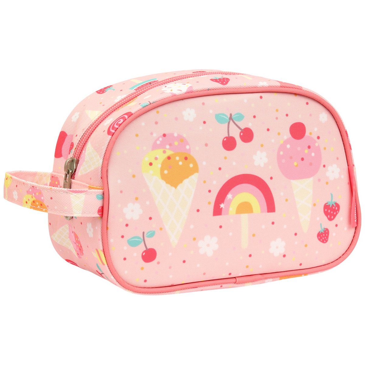 Trousse de toilette Crème Glacée rose, blanc, jaune, A LITTLE LOVELY COMPANY