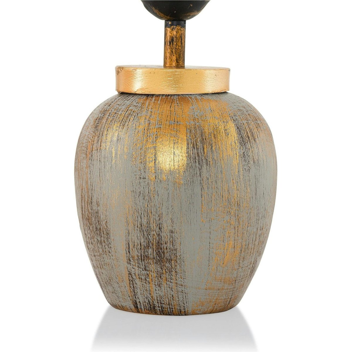 Lampe de salon moderne chic dorée, abat-jour écru KARS doré, PIER IMPORT