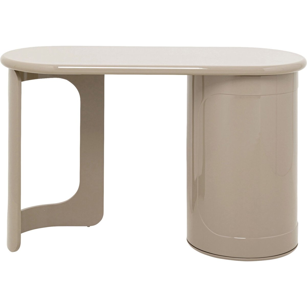 Bureau ovale avec placard, GROOVE marron, KARE DESIGN