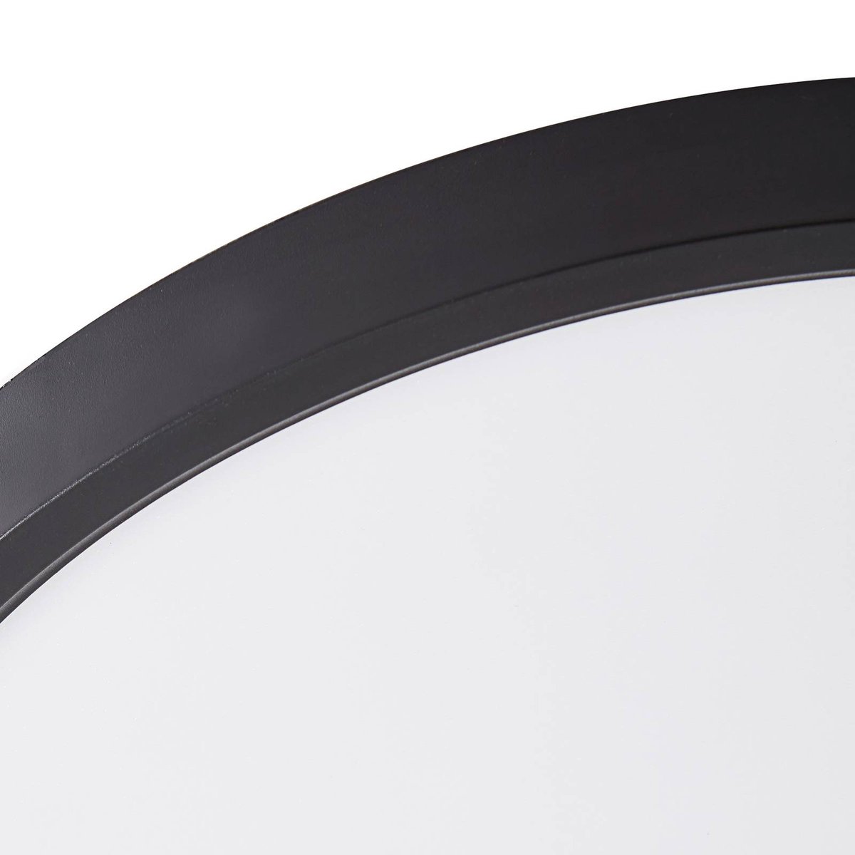 Plafonnier moderneLED, Pravin noir mat, blanc, LINDBY