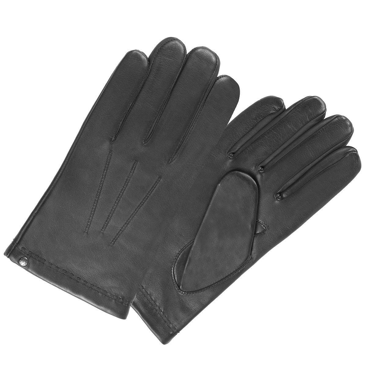 Gants en cuir d'agneau pleine fleur, doublés cachemire et soie beige caramel, ISOTONER