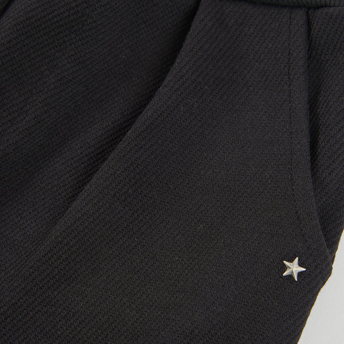 Pantalon fille en maille avec étoiles noir, BOBOLI