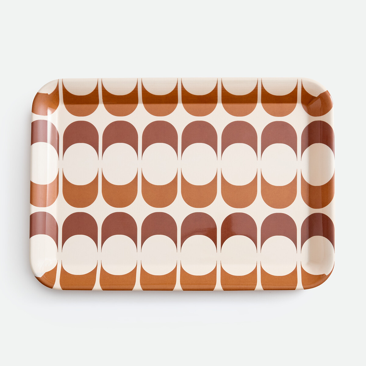 Plateau rectangulaire, imprimé vintage, taille M, LUIGI marron, LA REDOUTE INTERIEURS