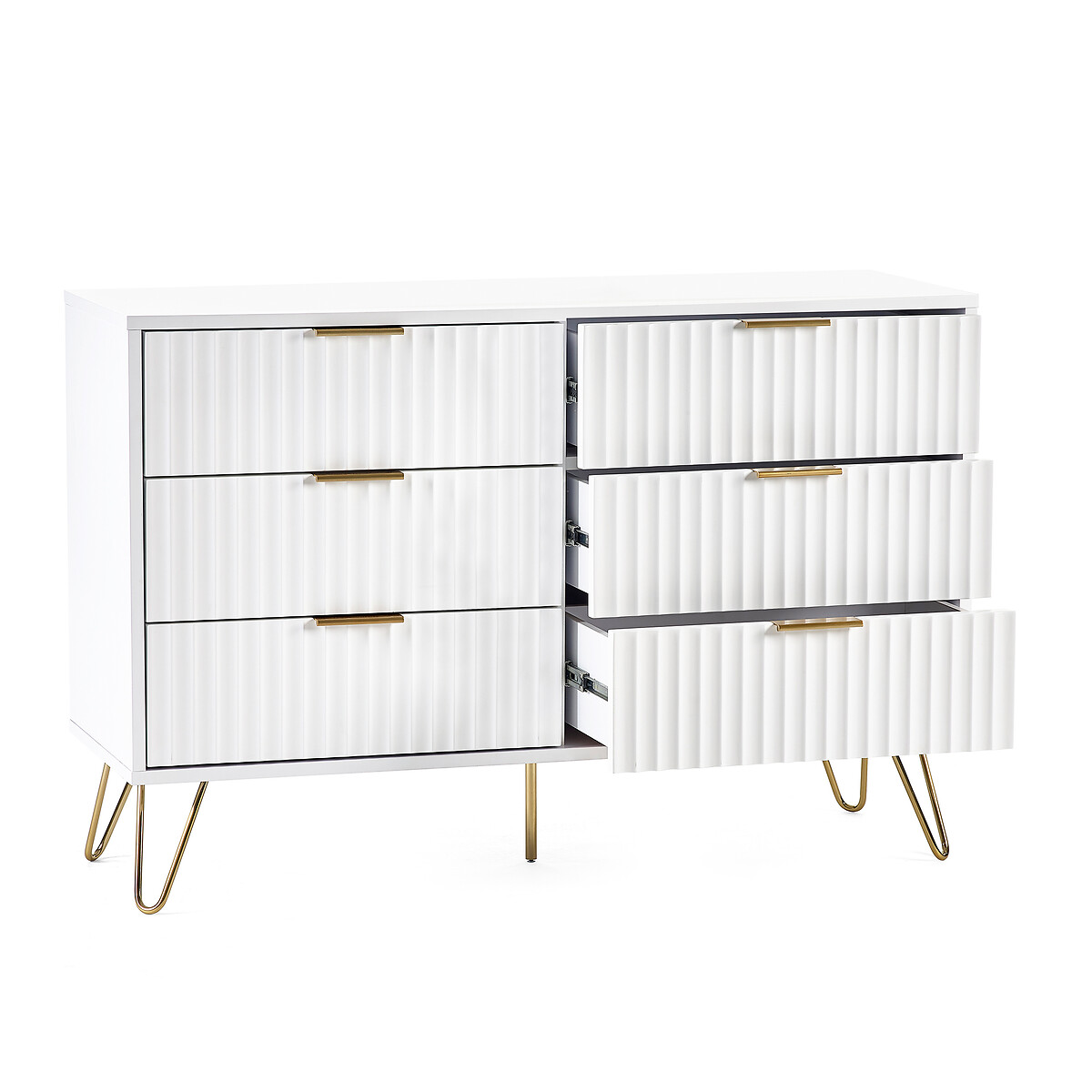 Ancona Sculptural Chest of 6 Drawers white, SO'HOME
