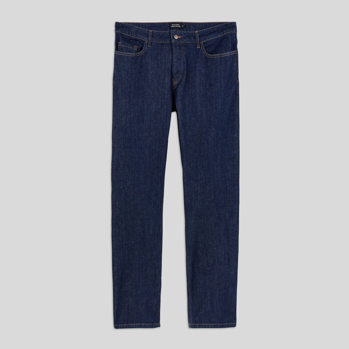 Jean straight contenant du coton BIO blue denim, MONOPRIX
