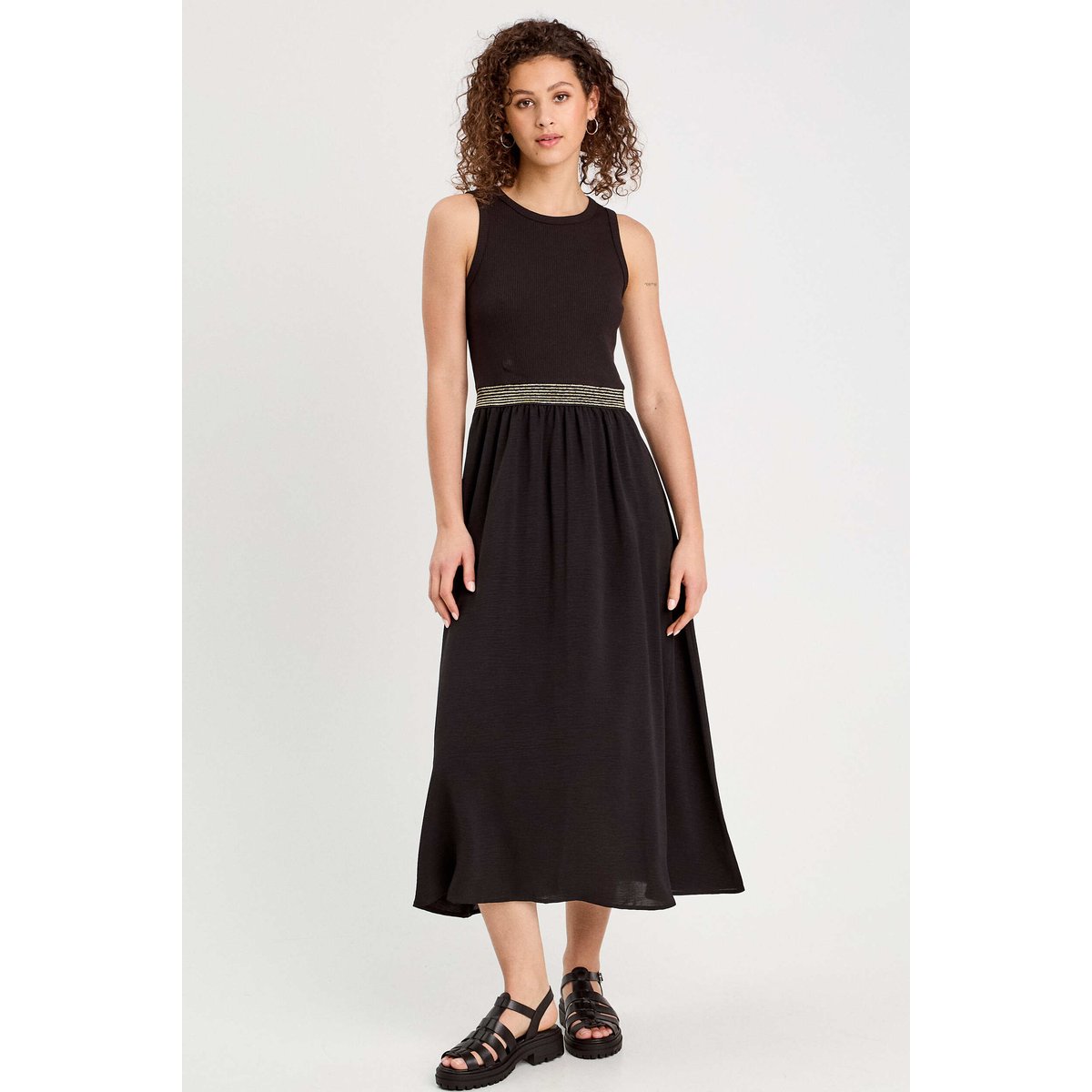 Robe longue effet 2-en-1 noir, CACHE CACHE