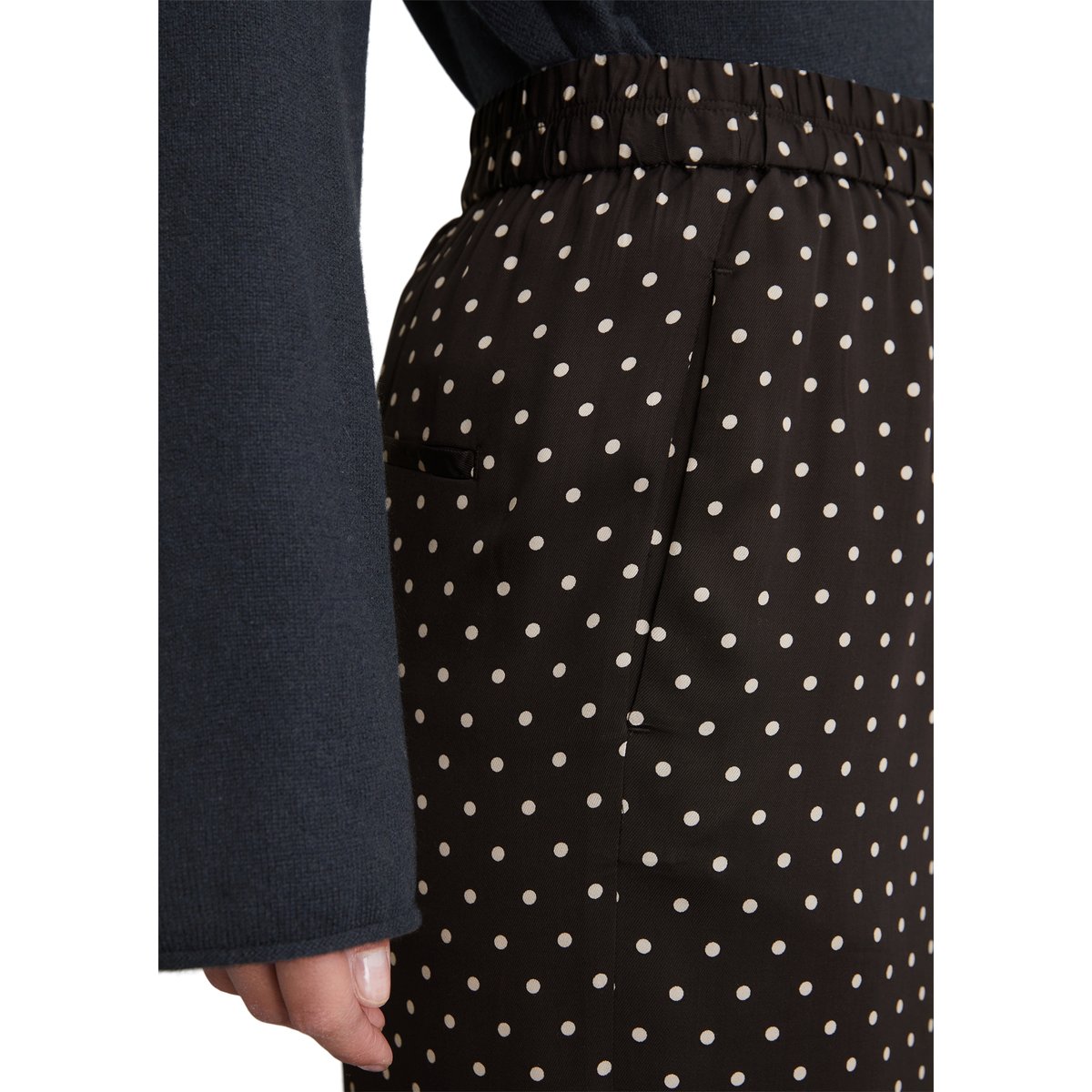 Pantalon large avec taille élastique en LENZING™ ECOVERO™ combo, MARC O'POLO
