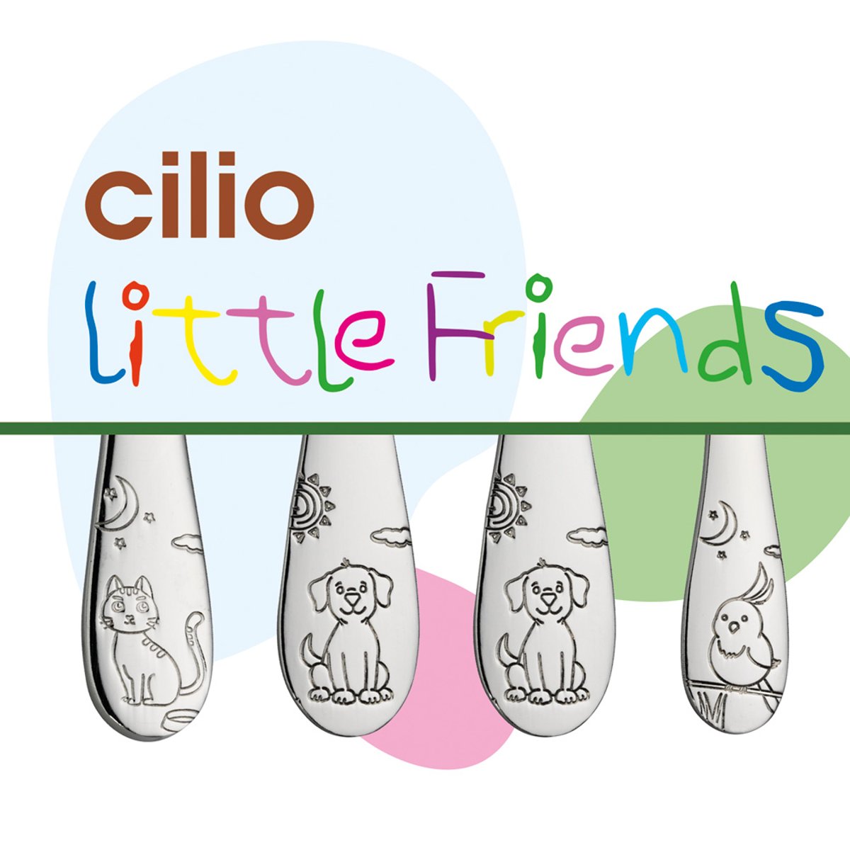 Couverts enfants Friends 4 pièces argent / métallique, CILIO