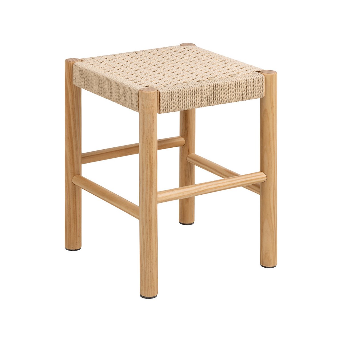 Tabouret de bar - 45 cm - LIORA bois / beige, LISA DESIGN
