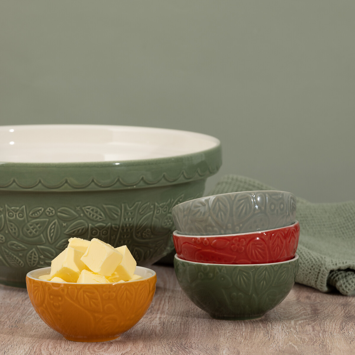 Set of 4 In The Forest Mini Prep Bowls multi-coloured, MASON CASH