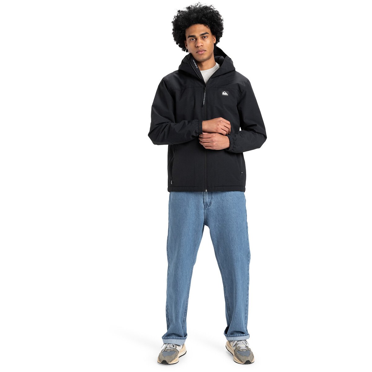 Overcast Hooded Windbreaker black, QUIKSILVER