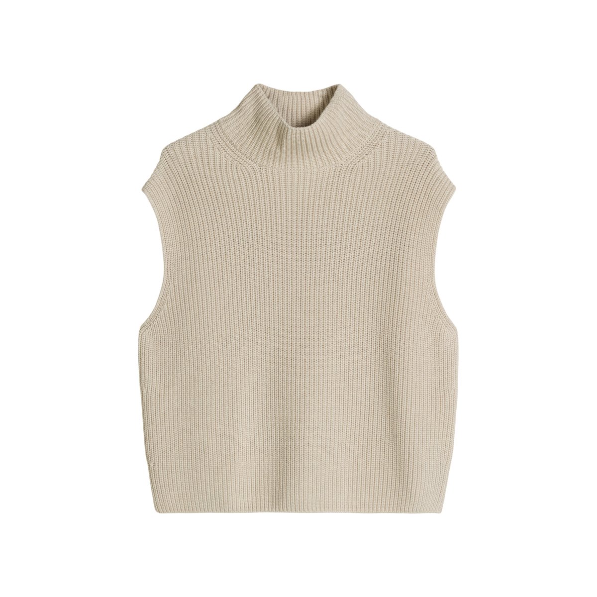 Pull sans manches au style décontracté en coton biologique marron, MARC O'POLO