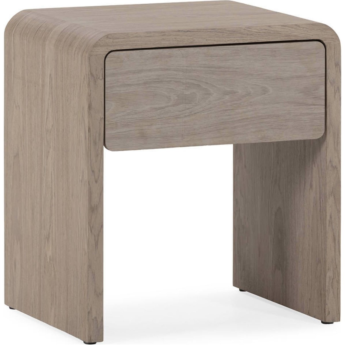 Table de chevet arrondie en bois brun effet bois clair, RECOLLECTION