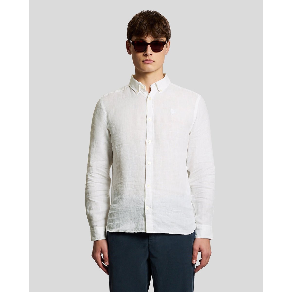 Chemise en lin boutonné blanc, LYLE & SCOTT