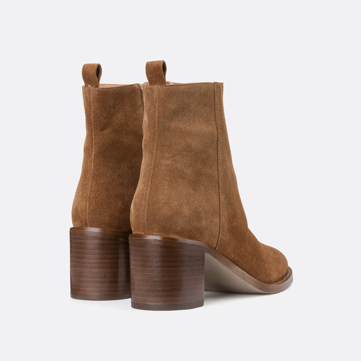 Signatures Faustine Block Heel Ankle Boots in Suede taupe, LA REDOUTE COLLECTIONS