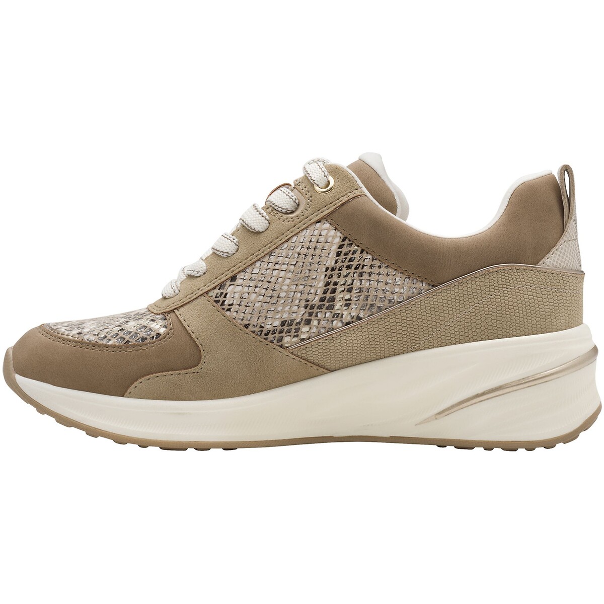 Baskets compensées et zippées beige, TAMARIS