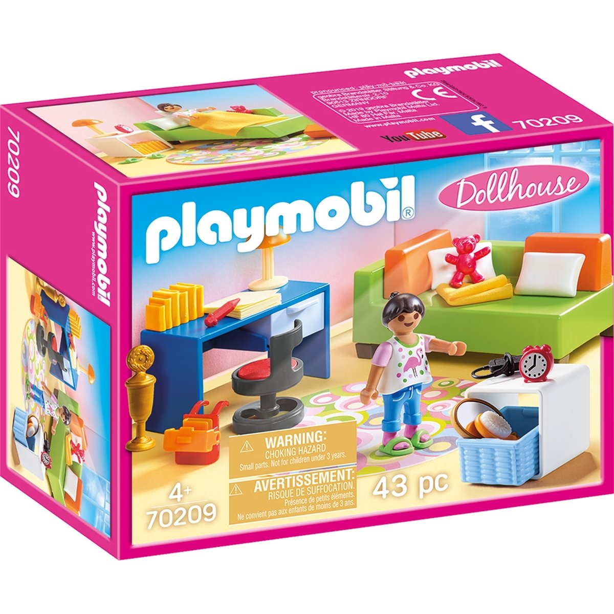 DollhouseChambre d'enfant avec canapé-lit multicolore, PLAYMOBIL