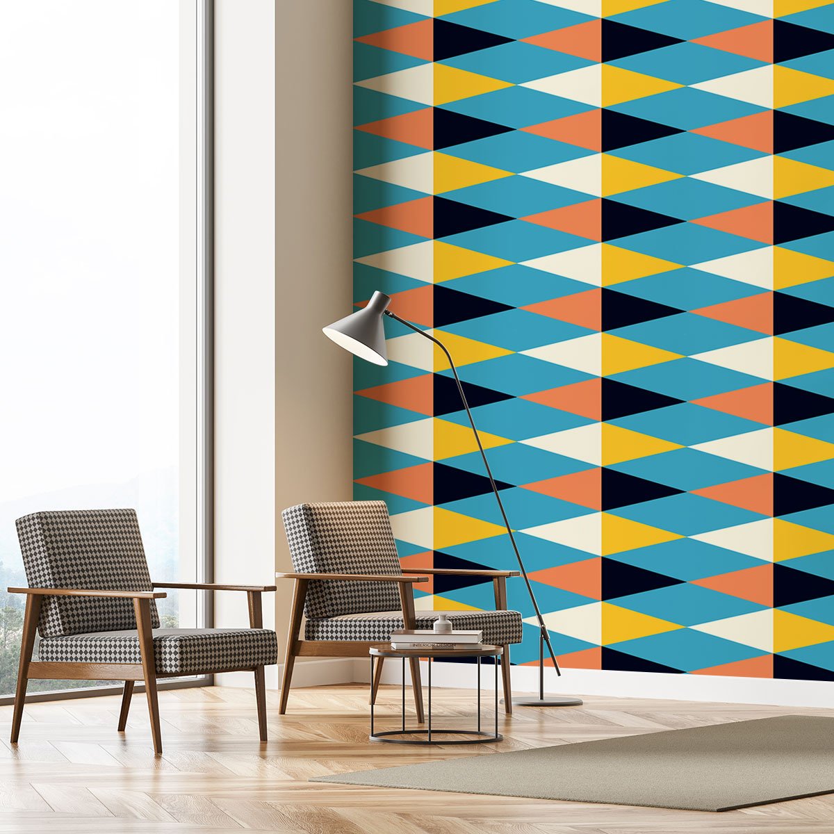 Papier peint symétrie dynamique intissé, HEXOA