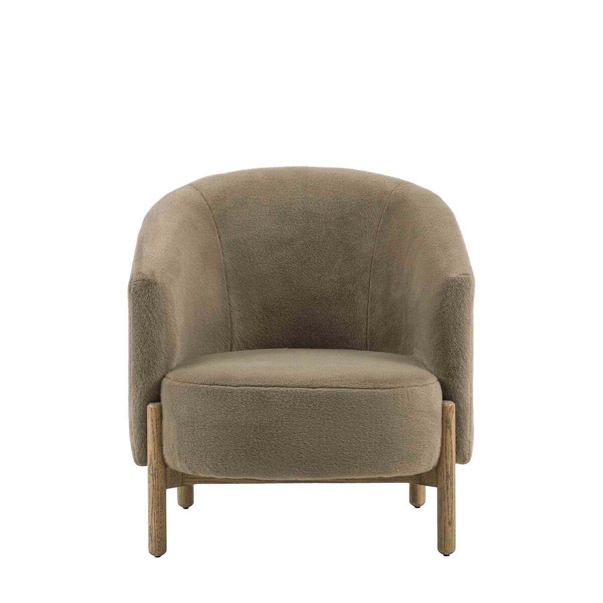 Tristan Faux Fur Tub Armchair khaki, ÉDITÉ