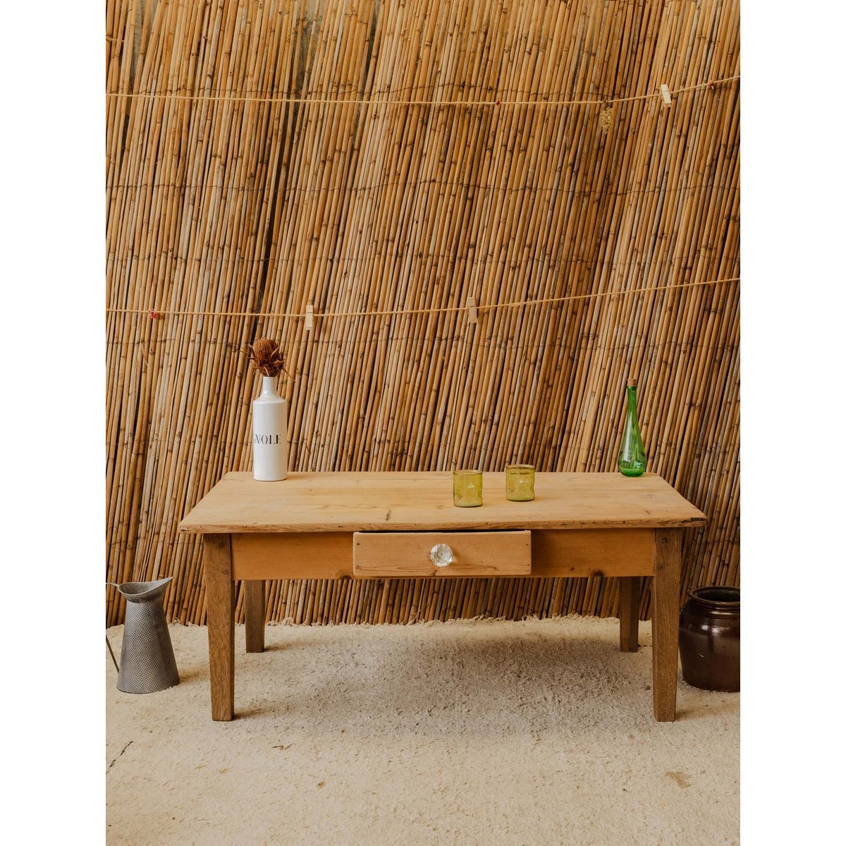 Table basse en bois Léonie N°1168 - Bon état bois clair, DEBONGOUT