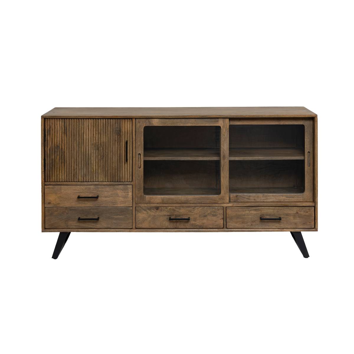 Buffet en bois de manguier et métal JOY bois foncé, MADE IN MEUBLES 