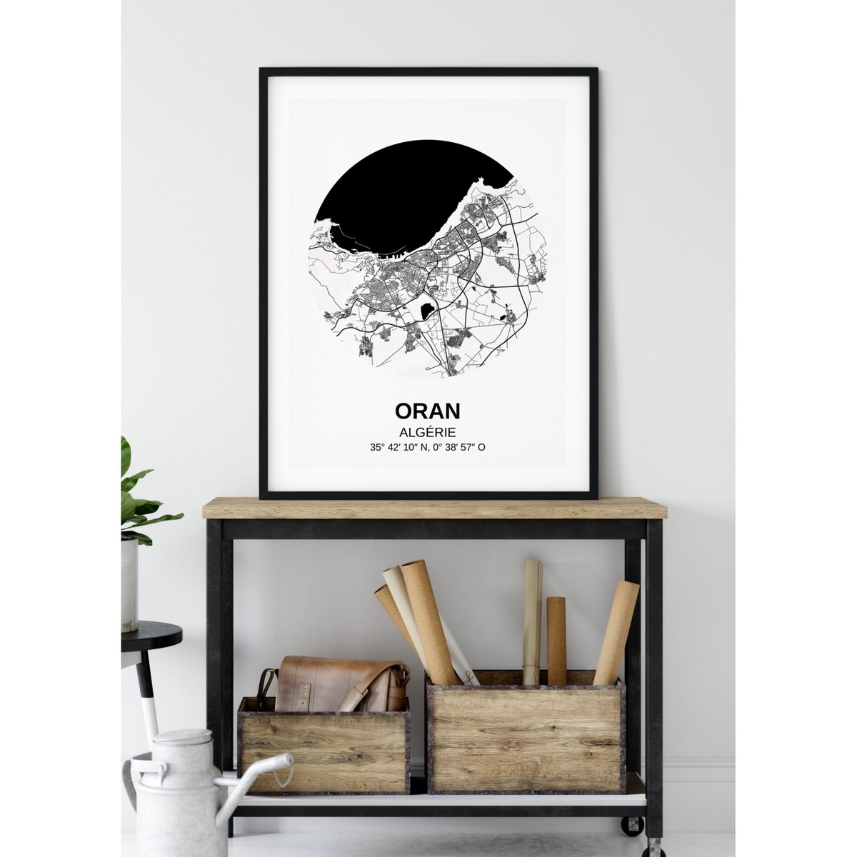 Affiche Carte Oran blanc, L'AFFICHERIE