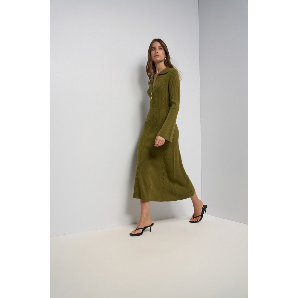 ROBE EN MAILLE JACQUARD vert, SALSA JEANS