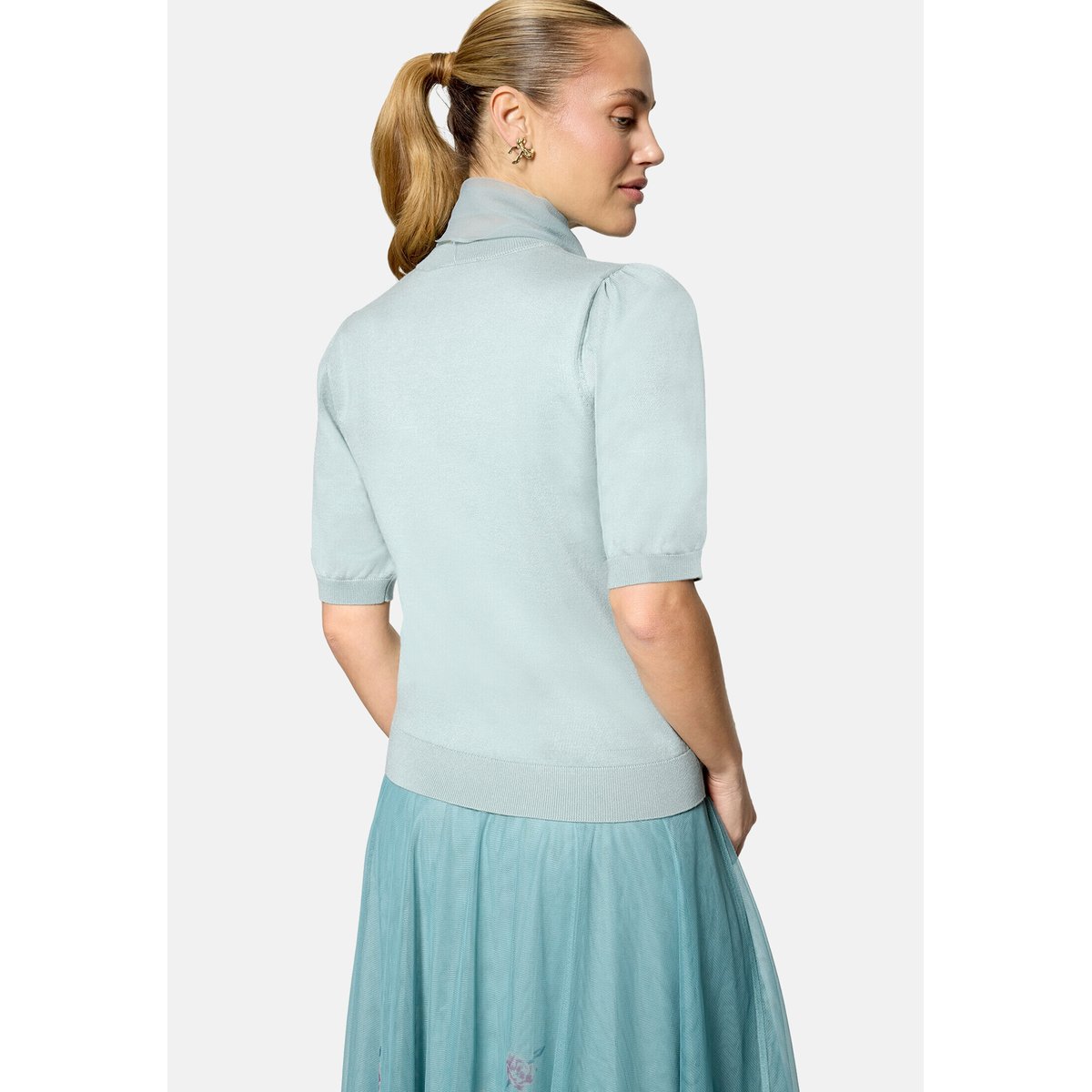 Cardigan en grosse maille à manches longues silver blue, ZERO