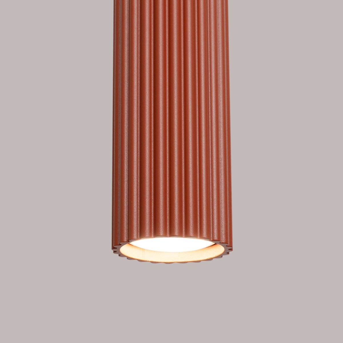 Suspension Aluminium Ocre Rouge GU10 3 Karbon Line rouge, EDEN