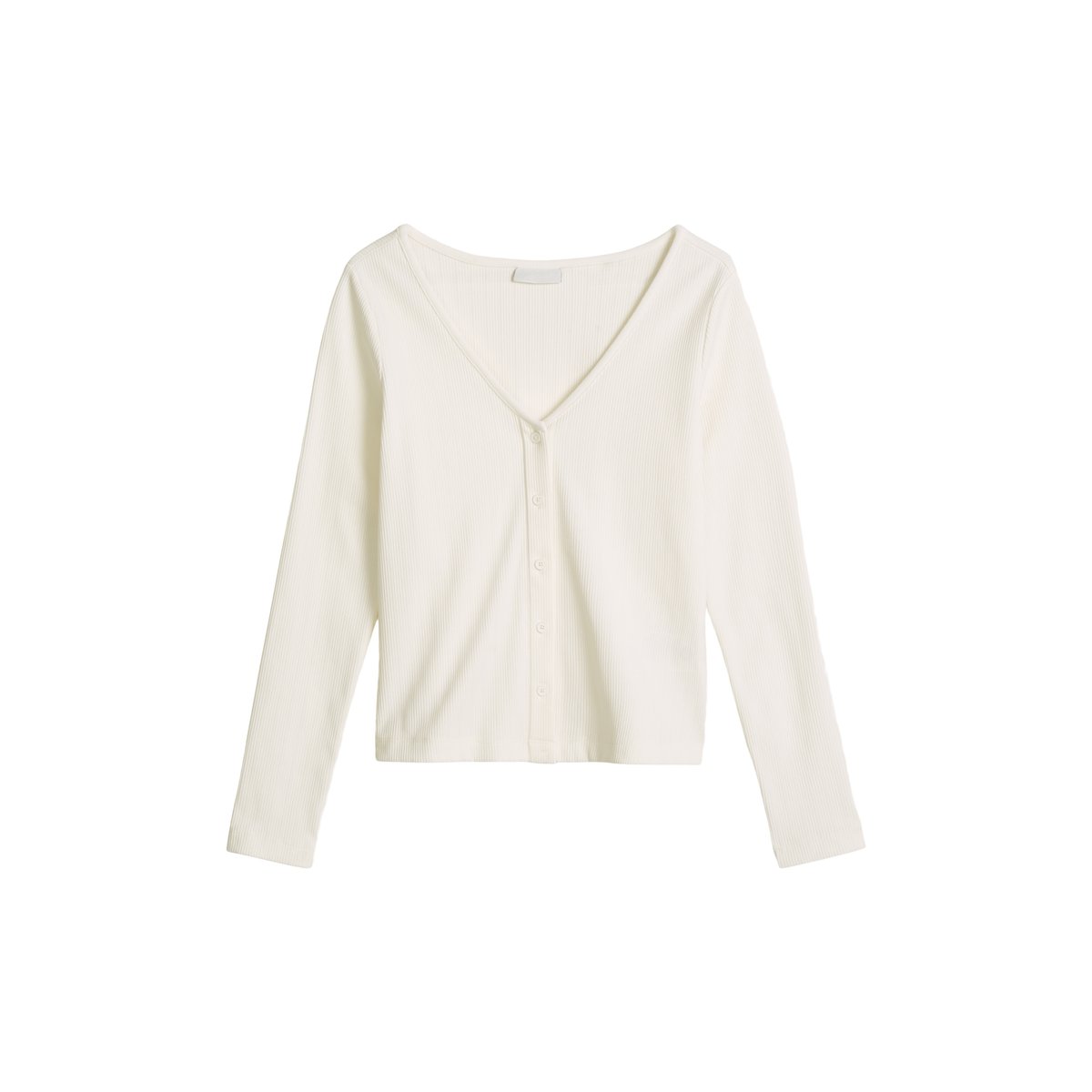 Pointelle-Cardigan slim en mélange de coton bio blanc, MARC O’POLO DENIM