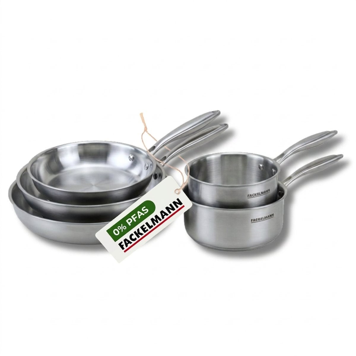 Batterie 3 poêles 20/26/28cm + 2 casseroles 14/18cm VITA3 gris, FACKELMANN