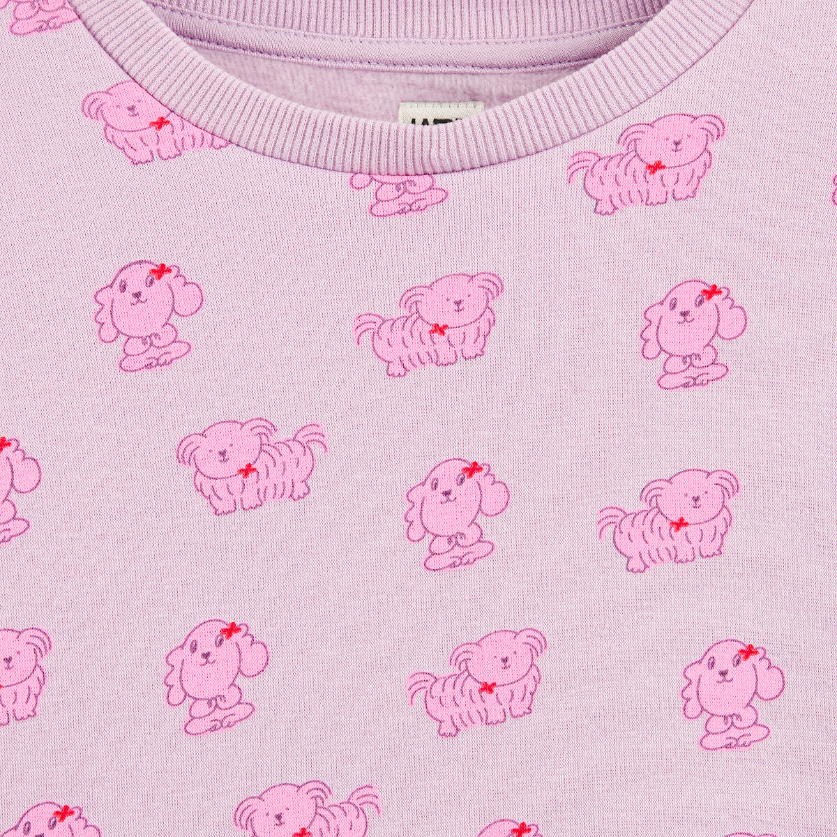 Dog Print Fleece Pyjamas mauve, LA REDOUTE COLLECTIONS
